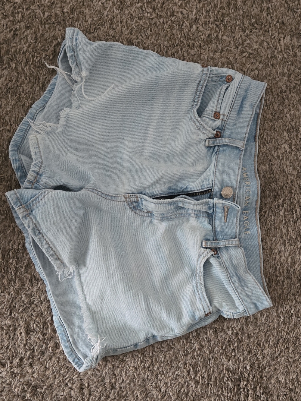 American Eagle Outfitters Light Blue Distressed Denim Shorts